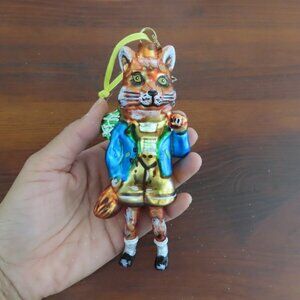 Nathalie Lete (Glitterville) Fox Christmas Glass Ornament